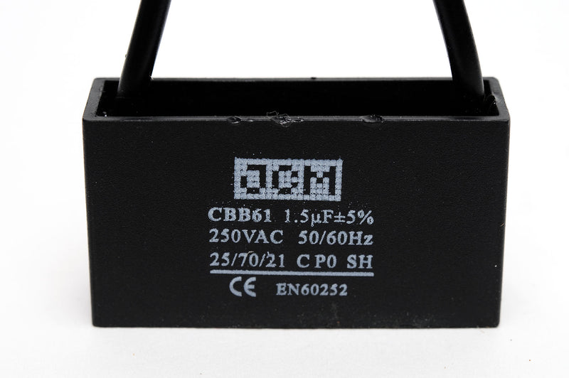JCM 2 Wire Ceiling Fan Capacitor 1.5uF 250VAC CBB61