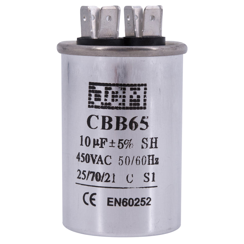 JCM AC Motor Run capacitor 10 uf MFD 450v 50/60 Hz Metal Round CBB65