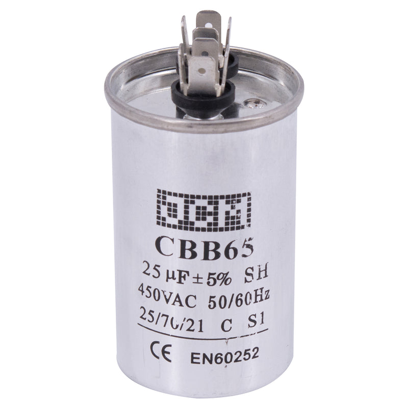 JCM AC Motor Run capacitor 25 uf MFD 450v 50/60 Hz Metal Round CBB65