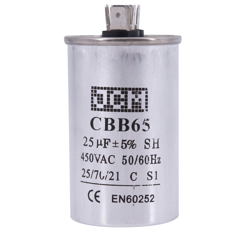 JCM AC Motor Run capacitor 25 uf MFD 450v 50/60 Hz Metal Round CBB65