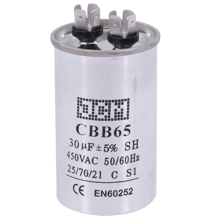 JCM AC Motor Run capacitor 30 uf MFD 450v 50/60 Hz Metal Round CBB65