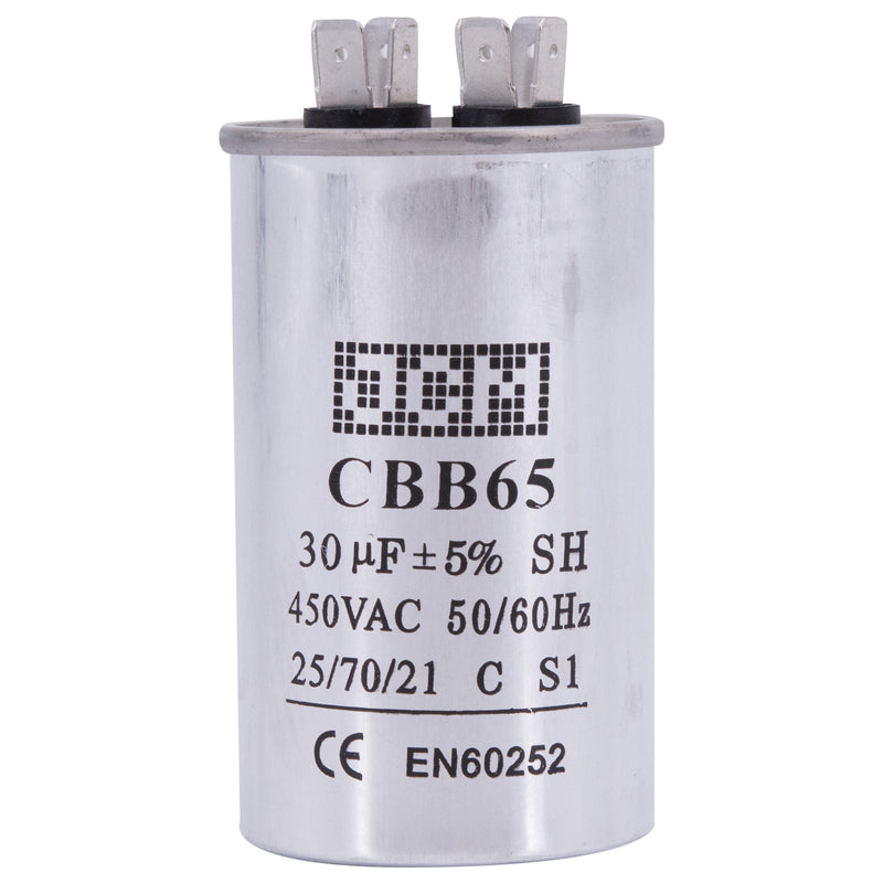 JCM AC Motor Run capacitor 30 uf MFD 450v 50/60 Hz Metal Round CBB65