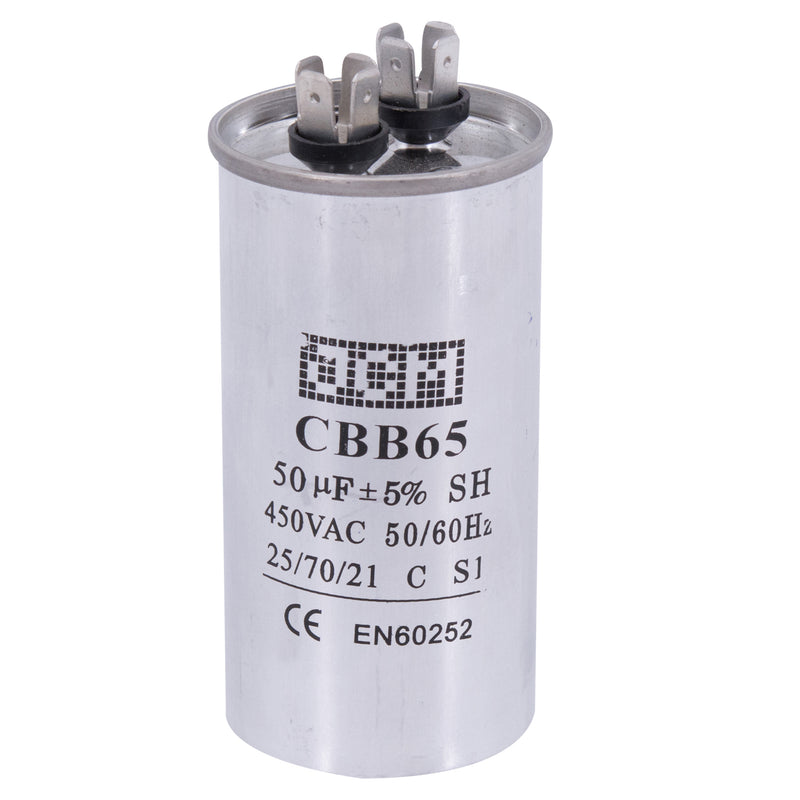 JCM AC Motor Run capacitor 50 uf MFD 450v 50/60 Hz Metal Round CBB65