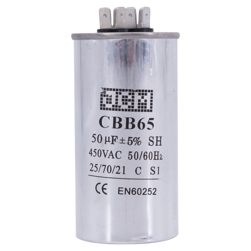 JCM AC Motor Run capacitor 50 uf MFD 450v 50/60 Hz Metal Round CBB65