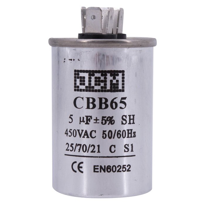 JCM AC Motor Run capacitor 5 uf MFD 450v 50/60 Hz Metal Round CBB65