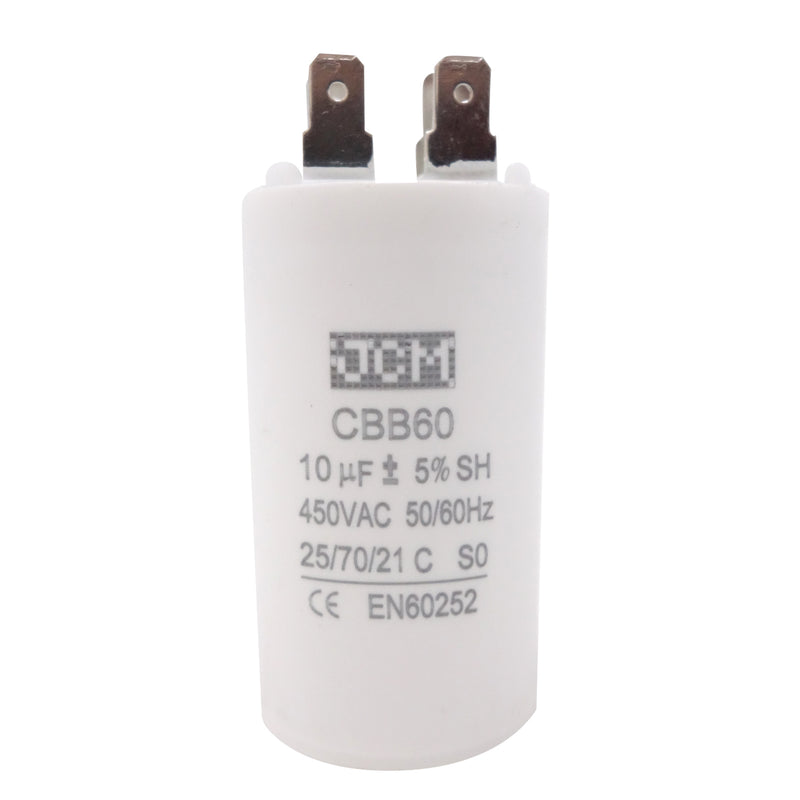 JCM Motor Run Capacitor 10uf MFD 250V/450V AC Volts round cylinder 4 Pins CBB60