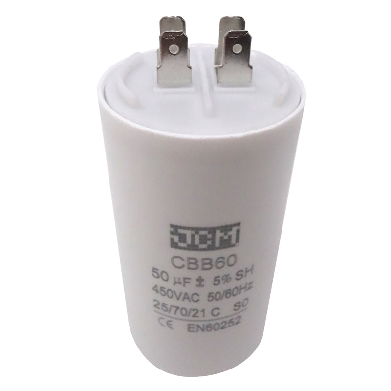 JCM Motor Run Capacitor 50uf MFD 250V/450V AC Volts round cylinder 4 Pins CBB60