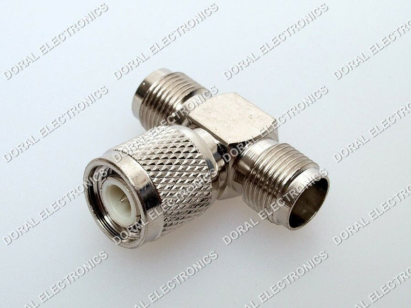 TNC Male To 2 TNC Female in series T Adapter RF Connector Antenna Router USA