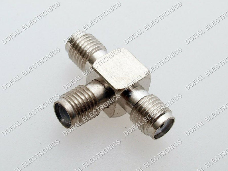 SMA Female Jack Two SMA Female Jack Triple T RF Adapter Connector 3 Way Splitter